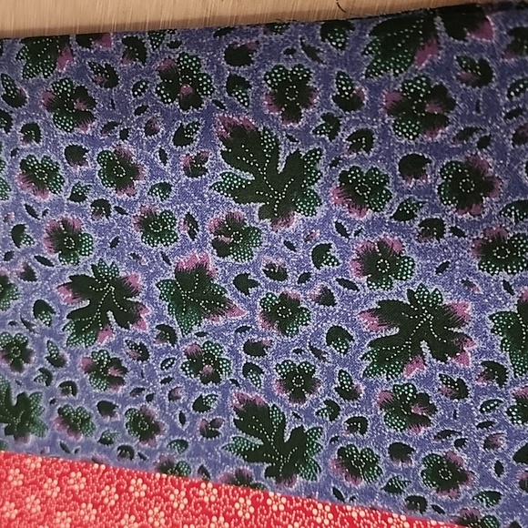 Fall Blues and Dark Red Fabric Material-E - Picture 2 of 6